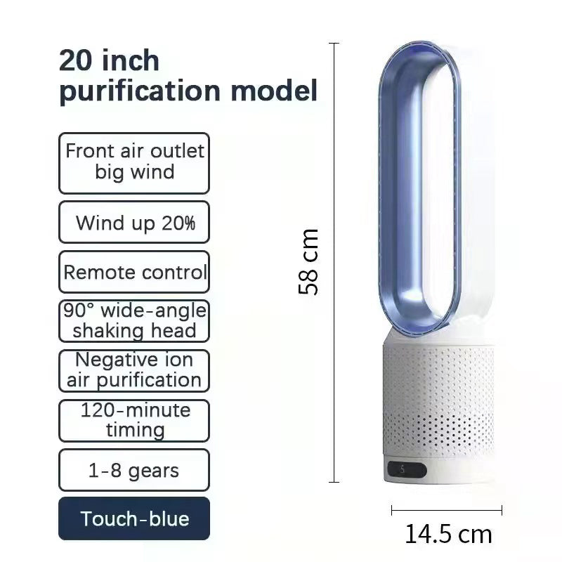 GearPeak Bladeless Tower Fan with Air Purifier – Ultra-Quiet Floor Fan for Bedroom & Office