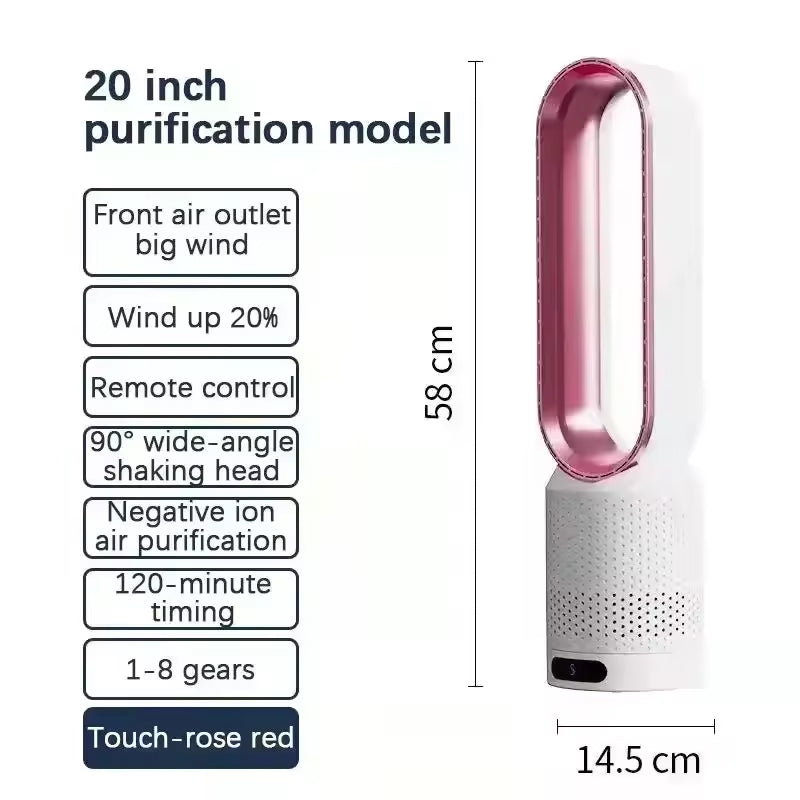 GearPeak Bladeless Tower Fan with Air Purifier – Ultra-Quiet Floor Fan for Bedroom & Office
