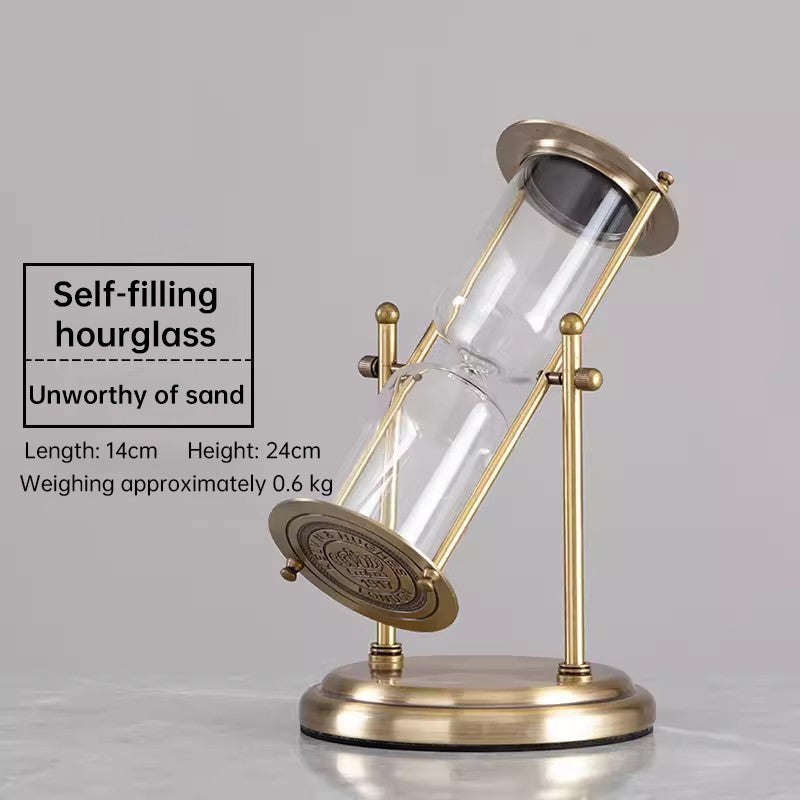 Vintage Metal Hourglass Bottle Sand Clock – Retro Creative Desk Decor for Office, Study & Bedroom