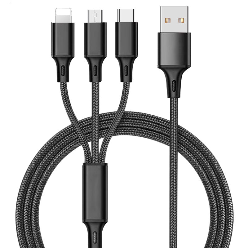 GearPeak 3-in-1 Nylon Braided Charging Cable – USB-C, Lightning & Micro-USB for iPhone, Samsung & More