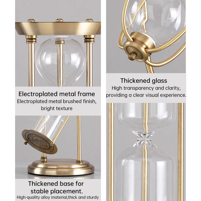 Vintage Metal Hourglass Bottle Sand Clock – Retro Creative Desk Decor for Office, Study & Bedroom