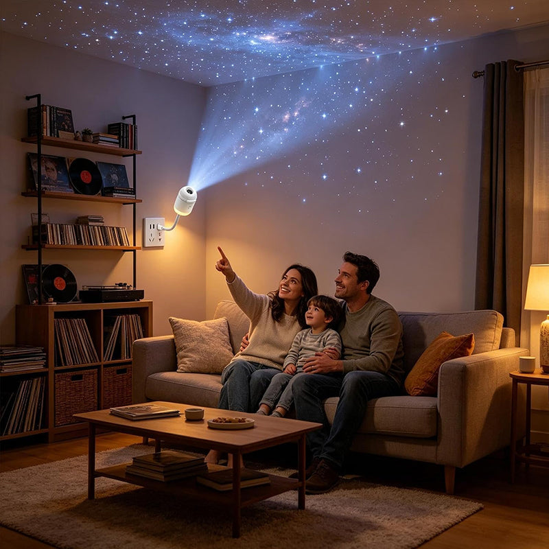 GearPeak 5D Holographic Galaxy Projector – Smart LED Night Light with 24 Film Discs for Bedroom & Party