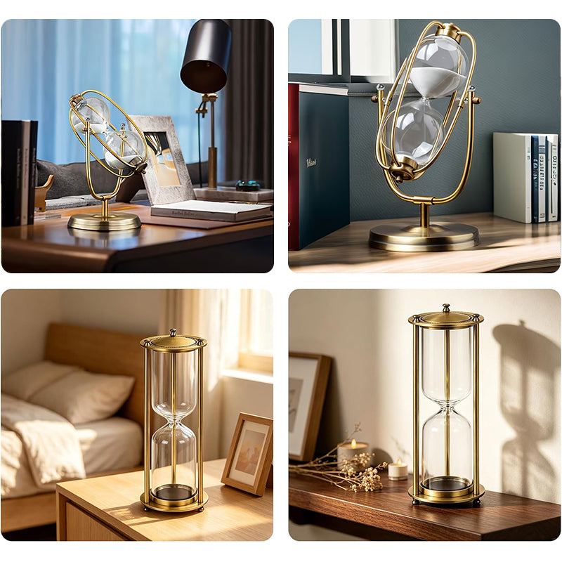 Vintage Metal Hourglass Bottle Sand Clock – Retro Creative Desk Decor for Office, Study & Bedroom