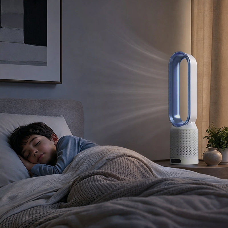 GearPeak Bladeless Tower Fan with Air Purifier – Ultra-Quiet Floor Fan for Bedroom & Office