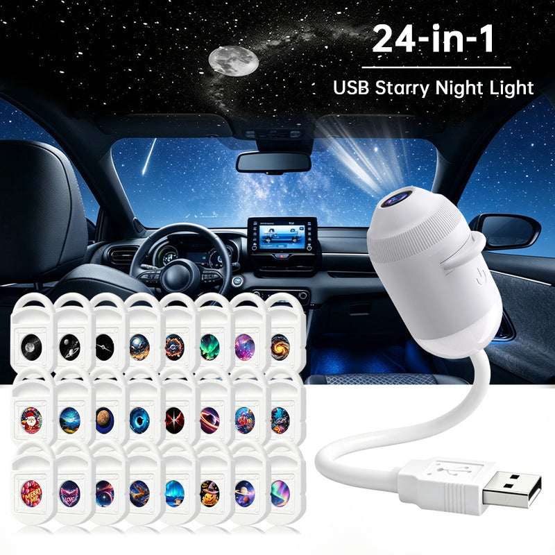 GearPeak 5D Holographic Galaxy Projector – Smart LED Night Light with 24 Film Discs for Bedroom & Party