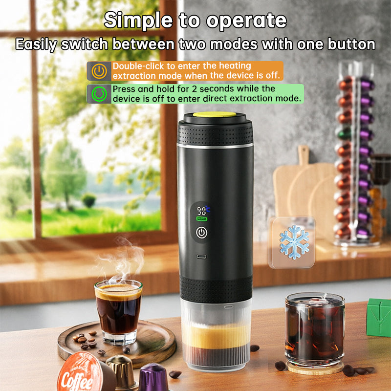 GearPeak Portable Espresso Machine with Digital Display – 3-in-1 Capsule, Pod & Ground Coffee Maker