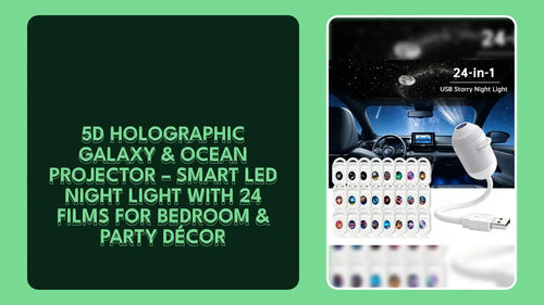 5D Holographic Galaxy &amp; Ocean Projector &ndash; Smart LED Night Light with 24 Films for Bedroom &amp; Party D&eacute;cor by@Outfy