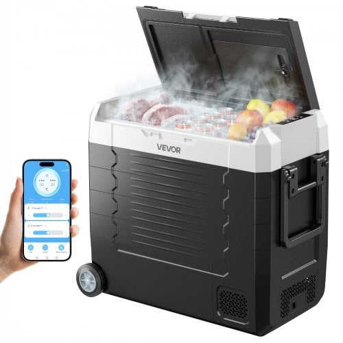GearPeak Portable Car Refrigerator – 12V/24V DC & 240V AC Compressor Cooler, -20°C Cooling